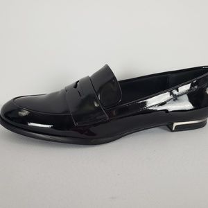 Calvin Klein Black Patent Leather Loafers Size 5.5